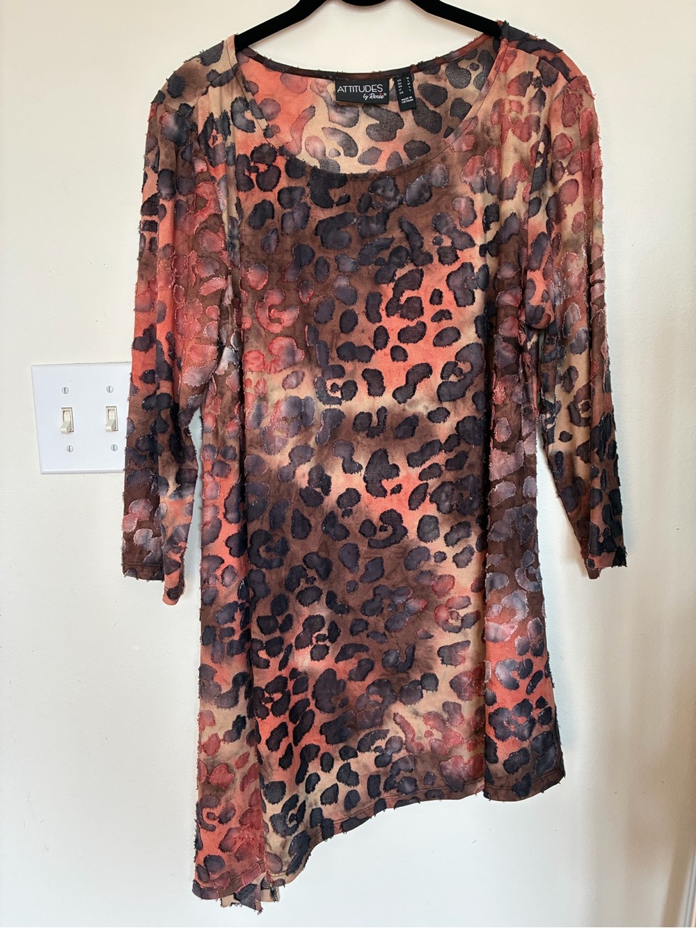Attitudes by Renee Animal Print Burnout Tunic